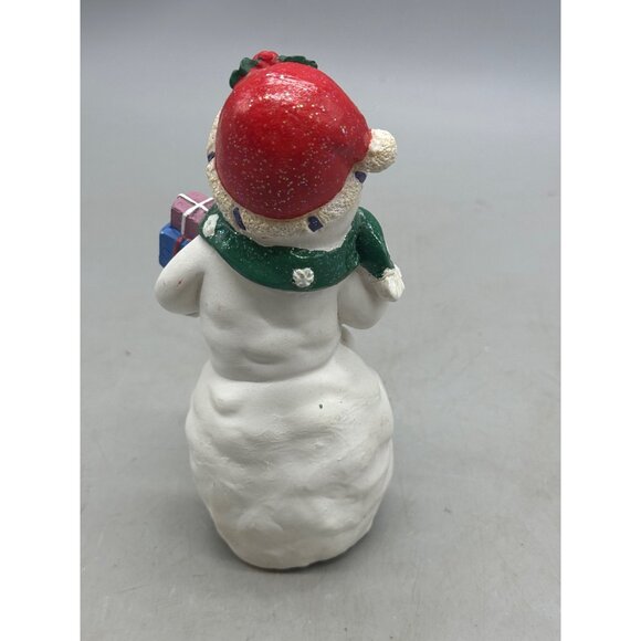 Christmas Resin Snowman Figurine With Gifts & Scarf 7" Tall READ - Picture 4 of 7